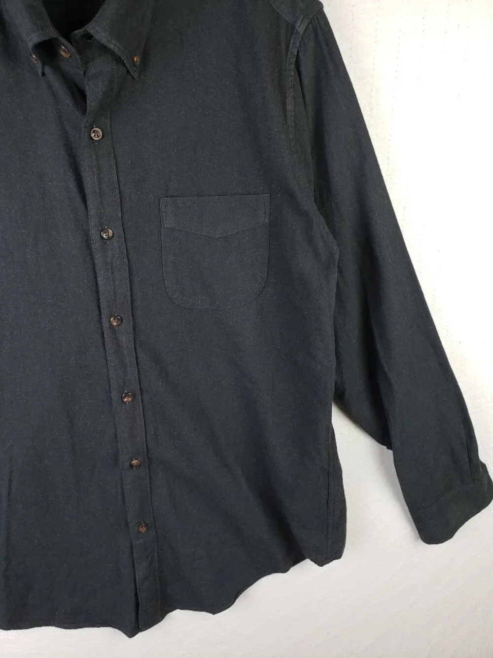 J CREW Shirt Brushed Twill Button-Down Collar Classic Fit Charcoal size M #BJ446